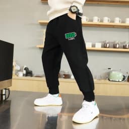 Kids Fashion Elastic Waist Pleasure Letter Print Sports Pants Boys Spring Summer Loose Breathable Jogging Pants