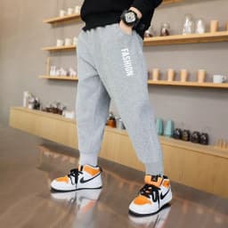 Kids Fashion Elastic Waist Pleasure Letter Print Sports Pants Boys Spring Summer Loose Breathable Jogging Pants