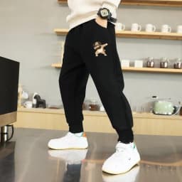 Kids Fashion Elastic Waist Pleasure Letter Print Sports Pants Boys Spring Summer Loose Breathable Jogging Pants