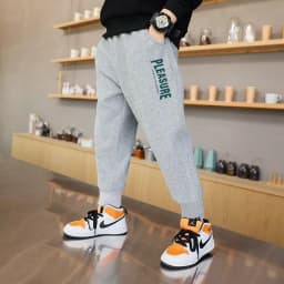 Kids Fashion Elastic Waist Pleasure Letter Print Sports Pants Boys Spring Summer Loose Breathable Jogging Pants