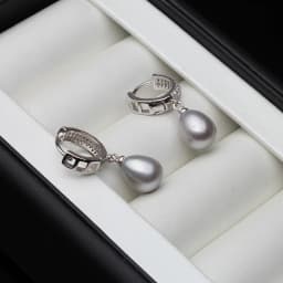 Genuine Silver 925 Pearl Earring Jewlery, White Bridal Natural Fresh Water Earrings Woman Pearl Wife Mom Birthday Gift White Pin