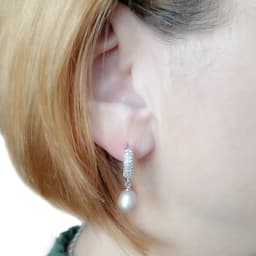 Genuine Silver 925 Pearl Earring Jewlery, White Bridal Natural Fresh Water Earrings Woman Pearl Wife Mom Birthday Gift White Pin