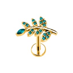 Branch Leaf Labret Piercing Internal Thread Flower Petals Lip Stud Daith Conch Earring Flat Back Jewelry 316L Surgical Steel 16G