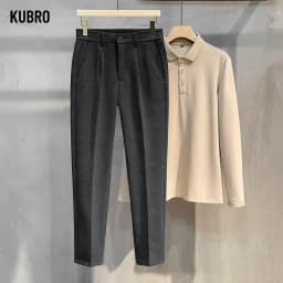 Autumn Winter Suit Pants Men Thick Business Elastic Waist Classic Grey Brown Woolen Straight Korean Formal Trousers Male 28-38