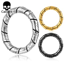 Casvort 2PCS 316 Stainless Steel Round Punk Ear Weights Hanger Ear Plugs for Stretched Lobe Piercing Women Men Body Jewelry
