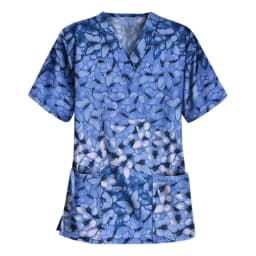 Uniforms Women Medical Elegant Heart Print Obstetrics Medico Top Fashion V-Neck Short Sleeve with Pocket Clinical Uniforms Woman
