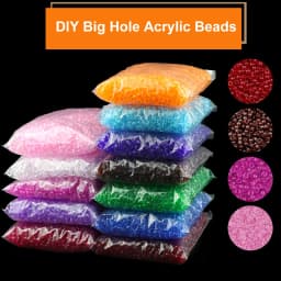 500g/Bag About 1850pcs 6x9mm Acrylic Large Hole Pony Beads For Jewelry Making Friendship Bracelets Key Chains Crafts Accessories