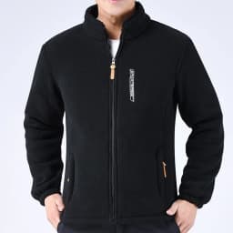 Winter Thicken Polar Fleece Jacket Warmth Windproof Full Zip Up Coat Multiple Zipper Pockets Outdoors Plus Size Jackets Outwear