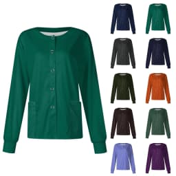 New Women Long Sleeve Pocket Working Stand-Up Collar Solid Color Single-Breasted Protective Overalls Cardigan Jacket Top