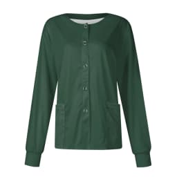 New Women Long Sleeve Pocket Working Stand-Up Collar Solid Color Single-Breasted Protective Overalls Cardigan Jacket Top