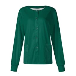 New Women Long Sleeve Pocket Working Stand-Up Collar Solid Color Single-Breasted Protective Overalls Cardigan Jacket Top