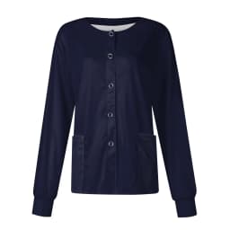 New Women Long Sleeve Pocket Working Stand-Up Collar Solid Color Single-Breasted Protective Overalls Cardigan Jacket Top
