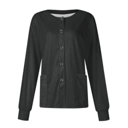 New Women Long Sleeve Pocket Working Stand-Up Collar Solid Color Single-Breasted Protective Overalls Cardigan Jacket Top