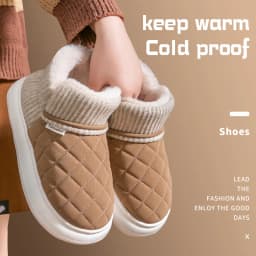 Winter Warm Snow Boots Unisex Thick Platform 4.0CM Quilted Plush Lined Non-Slip Indoor Outdoor Casual Cotton Shoes