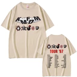 Rock Band Kmfdm Tour 97 Graphic T Shirts Men Women Vintage Gothic Punk T-shirt Unsiex Pure Cotton Casual Oversized Short Sleeve
