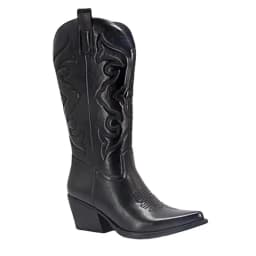 Gold Mid-calf Boots Woman Side Zipper Silver Pointed Western Cowboy Boots Retro Fashion Black Boots Plus Size 36-43 Women Boots