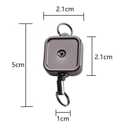 30CM Metal Square Mini Easy To Pull Key Chain Extendable Hanging Rope Buckle Keychain Anti Loss Anti Theft Employee’s Card H10