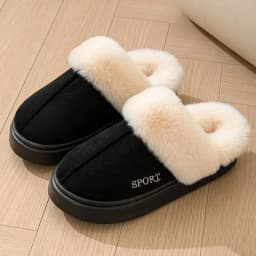 Casual Fluffy Slippers Women House Winter Plush Designer Shoes Ladies Flats Home Warm Fashion Elegant Solid Platform Footwear