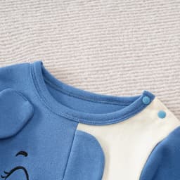 Newborn Baby Boy Autumn Jumpsuit With Embroidered Elephant Ears Long Sleeved Round Neck Jumpsuit Casual Baby Cotton Clothing