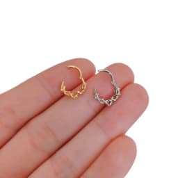 Tusk Flower Heart Waterdrop Moon Branch Chain Septum Piercing Daith Conch Hoop Earring Clicker Segment Ring 316 Surgical Steel