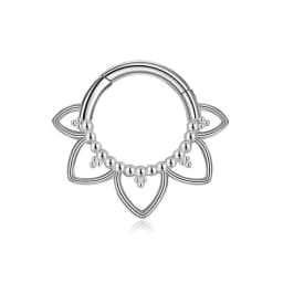 Tusk Flower Heart Waterdrop Moon Branch Chain Septum Piercing Daith Conch Hoop Earring Clicker Segment Ring 316 Surgical Steel