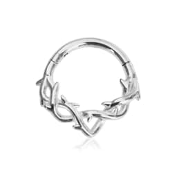 Tusk Flower Heart Waterdrop Moon Branch Chain Septum Piercing Daith Conch Hoop Earring Clicker Segment Ring 316 Surgical Steel