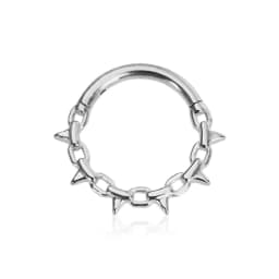 Tusk Flower Heart Waterdrop Moon Branch Chain Septum Piercing Daith Conch Hoop Earring Clicker Segment Ring 316 Surgical Steel