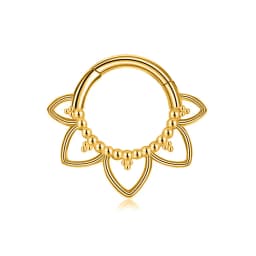 Tusk Flower Heart Waterdrop Moon Branch Chain Septum Piercing Daith Conch Hoop Earring Clicker Segment Ring 316 Surgical Steel