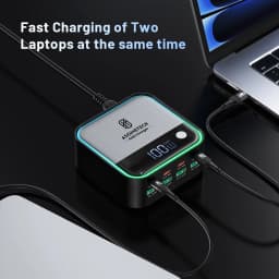 8 Port GaN USB C Fast Charger LED Display 4 Port Type C PD 100W SCP 22.5W Charging Station for IPhone 15 Samsung Tablet Macbook