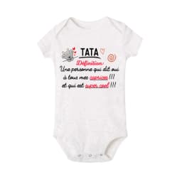 Aunt Definition French Printed Baby Bodysuit Cute Bear Print Infant Romper Funny Newborn Clothes Toddler Short Sleeve Jumpsuit