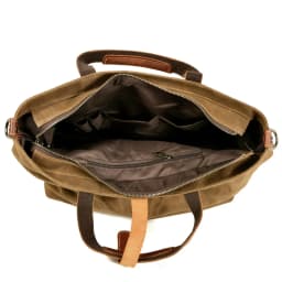 Wax canvas women's bag simple handbag horizontal solid color retro shoulder crossbody bag men's pleated Tote bag
