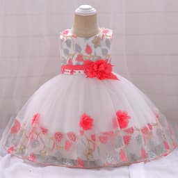 Baby Girls Floral Birthday Party Dress Princess Gown For Holiday Girl Fashion Lace Fluffy Costumes Kids Bow Birthday New Clothes