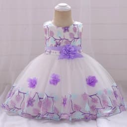 Baby Girls Floral Birthday Party Dress Princess Gown For Holiday Girl Fashion Lace Fluffy Costumes Kids Bow Birthday New Clothes