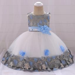 Baby Girls Floral Birthday Party Dress Princess Gown For Holiday Girl Fashion Lace Fluffy Costumes Kids Bow Birthday New Clothes