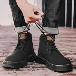 Men's Boots Autumn New High Top Workwear Boots British Style Korean Version Thick Soled Lace Up Anti Slip Warm Men Boots