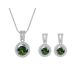 JoyceJelly 2ct Total Moissanite Jewelry Set Sterling Silver 925 Necklace Earrings Fine Jewerly Wedding Set Pass Dismond Tester