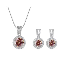 JoyceJelly 2ct Total Moissanite Jewelry Set Sterling Silver 925 Necklace Earrings Fine Jewerly Wedding Set Pass Dismond Tester