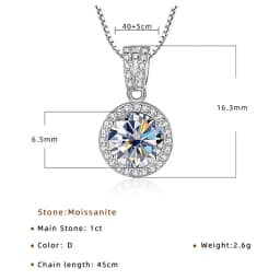 JoyceJelly 2ct Total Moissanite Jewelry Set Sterling Silver 925 Necklace Earrings Fine Jewerly Wedding Set Pass Dismond Tester