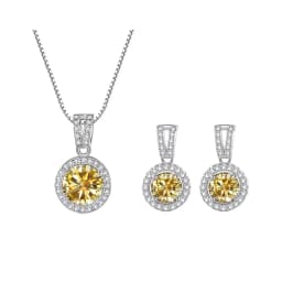 JoyceJelly 2ct Total Moissanite Jewelry Set Sterling Silver 925 Necklace Earrings Fine Jewerly Wedding Set Pass Dismond Tester