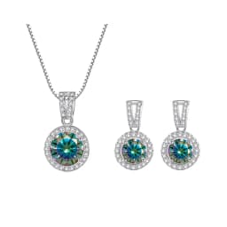 JoyceJelly 2ct Total Moissanite Jewelry Set Sterling Silver 925 Necklace Earrings Fine Jewerly Wedding Set Pass Dismond Tester