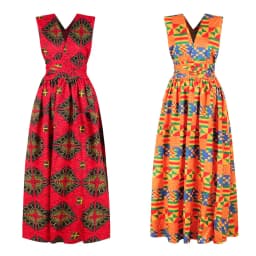 African National Sexy Sleeveless Women Dress Fashion Off Back Print Lady Party Dresses Vintage Casual Long Dress Africa Clothing