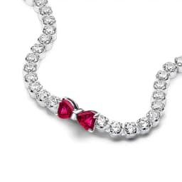 2026 Valentine New 925 Silver Pink Bow Full Diamond Bracelet Original 17-20CM Fit DIY Charm Women Birthday Jewelry Gifts