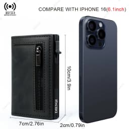 Anti-theft Credit Card Holder Men Wallets Rfid Blocking Aluminum Leather Pop Up Minimalist Wallet Cardholder Wallets for Men
