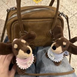 Cartoon Plush Dachshund Keychains For Women Y2k Bag Pendant Couple Car Key Chains Jewelry Gift Decoration Accessories