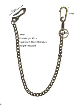 Gothic Chunky Bronze Jeans Wallet Chain Keychain Metal NK 10mm Spring Carabiner Buckle Clips Belt Chain U Hook