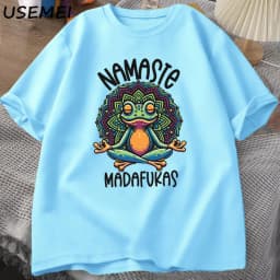 Funny Yoga T Shirt Frog Self Care T-Shirt Cotton Short Sleeve Positive Cottagecore Namaste Tee Men Women Mens Clothes Streetwear