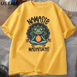 Funny Yoga T Shirt Frog Self Care T-Shirt Cotton Short Sleeve Positive Cottagecore Namaste Tee Men Women Mens Clothes Streetwear