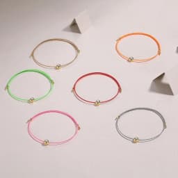 JIUZUAN D Color VVS1 Moissanite Bracelet, GRA Certified, 0.3Ct Lab Diamond, Adjustable Cord in 6 Colors, Elegant Jewelry for Wom