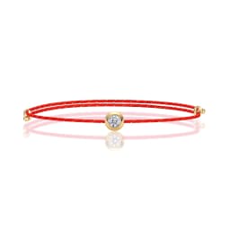 JIUZUAN D Color VVS1 Moissanite Bracelet, GRA Certified, 0.3Ct Lab Diamond, Adjustable Cord in 6 Colors, Elegant Jewelry for Wom