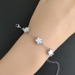 9MM Man Bracelets Double Sided Flowers Luxury Woman Bracelet Christmas Gifts Stainless Steel Bracelet Women Couple Clover
